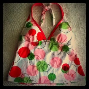 ☀️ Duck Head Multicolor Polka Dot Tankini Top Sz 6